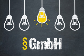 GmbH / Tafel mit Glühbirnen