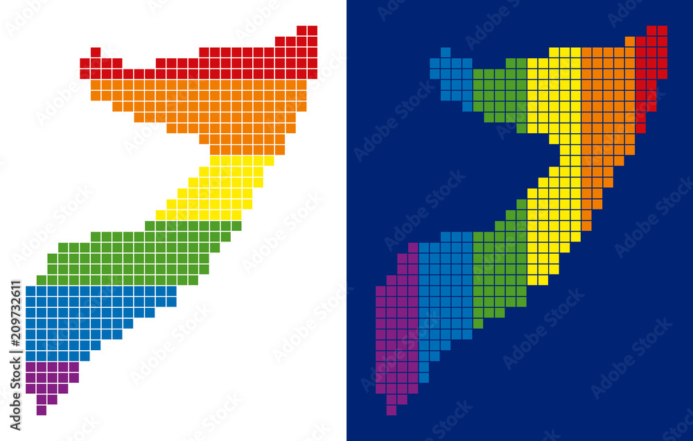 Aufkleber dot lgbt somalia map variants. vector geographic maps in rainbow colors with vertical and horizontal