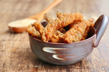 Fried fish with white sesame