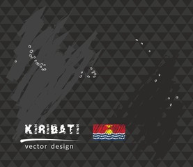 Map of Kiribati, Chalk sketch vector illustration
