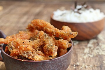 Fried fish with white sesame