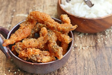Fried fish with white sesame