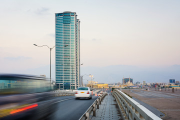 Ras Al Khaimah city scene with tower view
