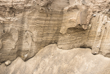 The cut of a sand dump quarry sand dunes sand stones
