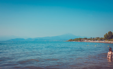 Naklejka premium Beautiful coast of Garda Lake, Italy