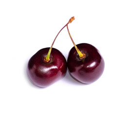 Cherries sweet fruit on white background isolation