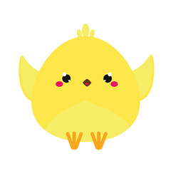 Cute chicken. Cartoon farm bird isolated on white