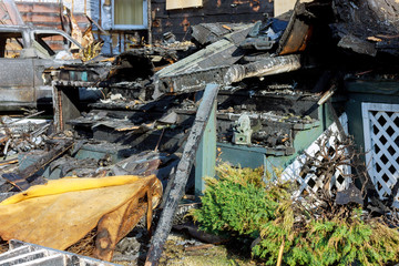 Detail images arson from home that was abandoned after a large housefire.