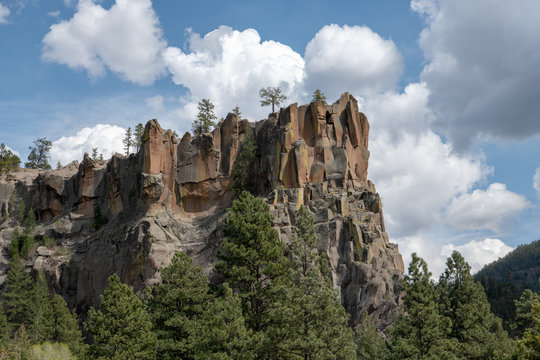 Battleship Rock on the Jemez Mountain Trail National Scenic Byway in New Mexico