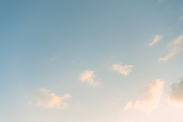 Cloudy blue sky background. Color tone pastel.