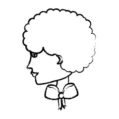 avatar woman with afro hairstyle over white background, vector illustration