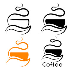 Coffee logotype. Stylized coffee cup icon. Vector illustration