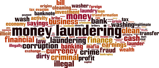 Money laundering word cloud