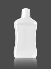 blank packaging mouthwash plastic bottle isolated on gray background