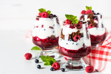 Layered dessert in a jar.