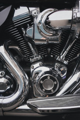 Obraz premium motorcycle engine closeup