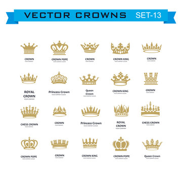 King and queen crowns symbols 