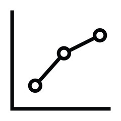graph icon with dot connect outline style