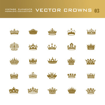 King and queen crowns symbols 