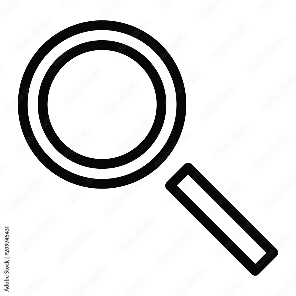 Poster magnifying zoom tools for search icon with outline style