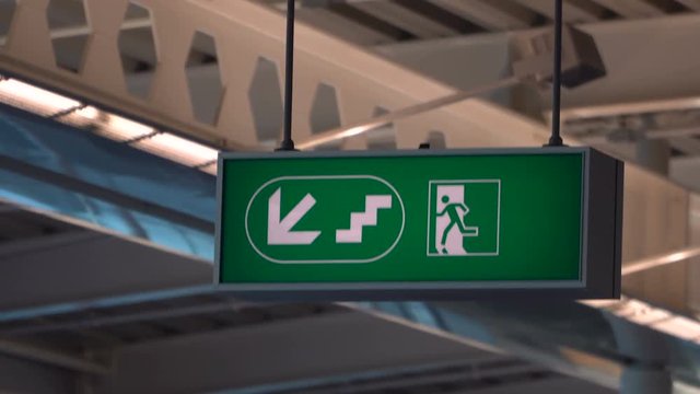 Exit Sign at international airport