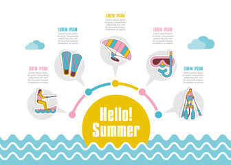 Summer icon . Summertime, vacation infographics