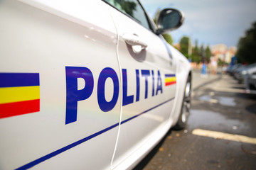 Romanian police car inscription