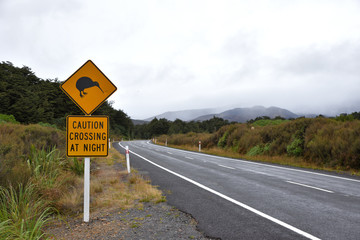 kiwi schild in neuseeland natur