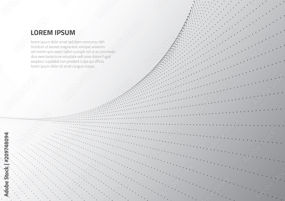 Poster abstract 3d surface. distortion of space and matter. modern technology for designing volume objects.