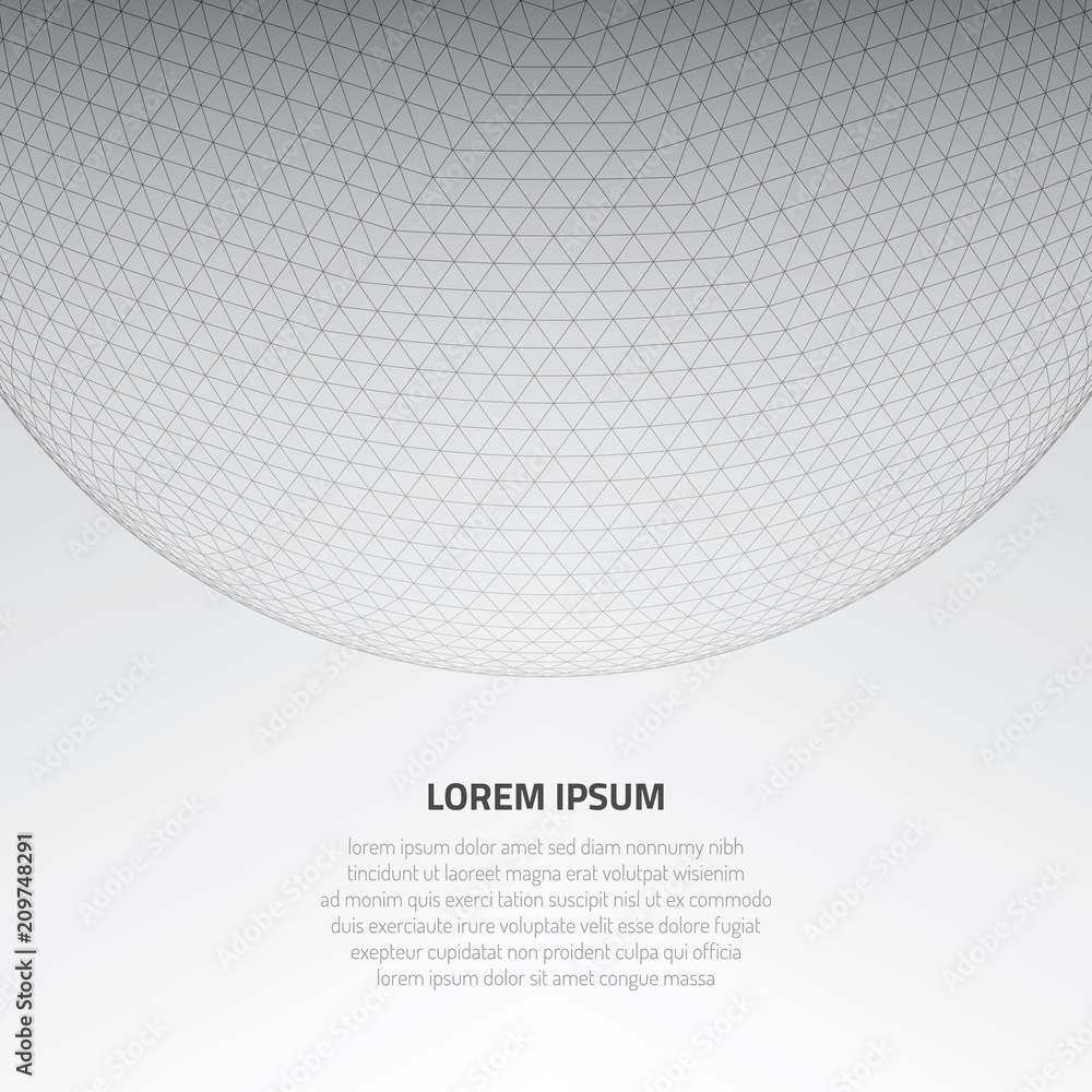 Poster abstract 3d surface. distortion of space and matter. modern technology for designing volume objects.