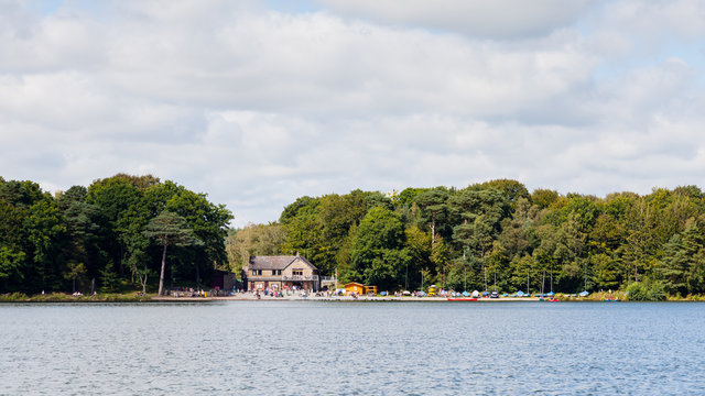 Talkin Tarn.  The view across Talkin Tarn, Cumbria in northern England.  The tarn is a glacial lake and country park close to the town of Brampton.