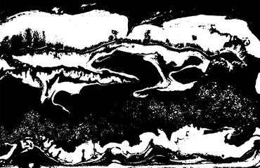 Black and white liquid texture. Marbled illustration. Abstract vector background. Monochrome marble pattern.