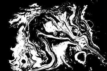 Black and white liquid texture. Marbled illustration. Abstract vector background. Monochrome marble pattern.