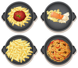 A Set of Italian Pasta Dishes