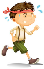 A Man Running on White Background