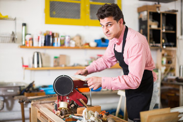 Joiner working on machine