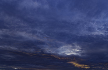 Fototapeta na wymiar Heavy low storm clouds in evening sky