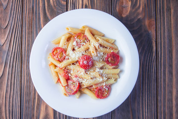 classic Italian pasta top view