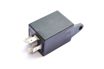 Car electromagnetic relay switch isolated on white background