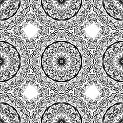 seamless lace floral background. Texture for wallpaper, invitation. Vector illustration. Monochrome color.