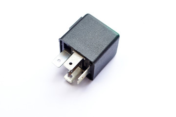 Car electromagnetic relay switch isolated on white background