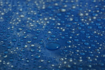 water drops on blue background texture