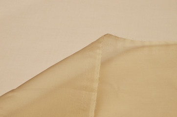 Silk fabric, beige organza.