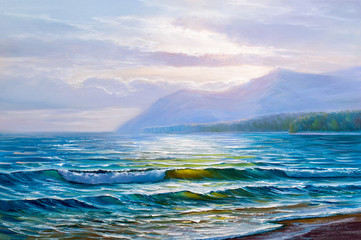 Fototapeta na wymiar painting seascape