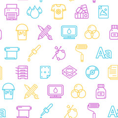 Printing Signs Seamless Pattern Background. Vector