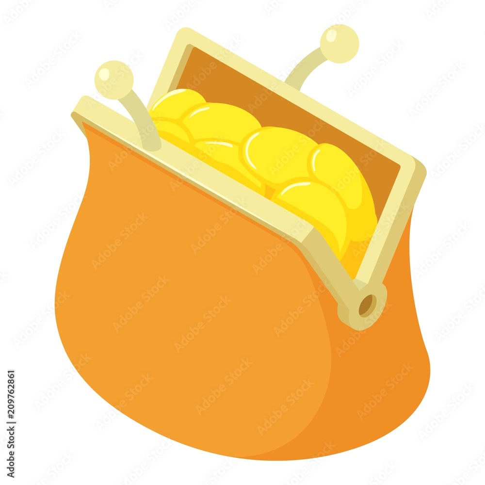 Poster coins wallet icon. isometric of coins wallet vector icon for web design isolated on white background