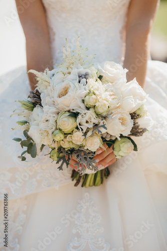 Spring Wedding Bouquet With White Roses Stock Photo And Royalty