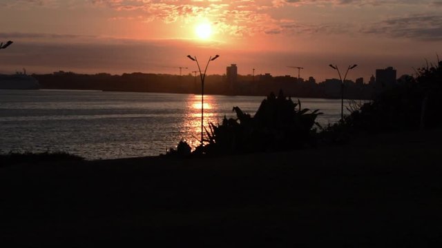 Havana sunrise with cruise ship