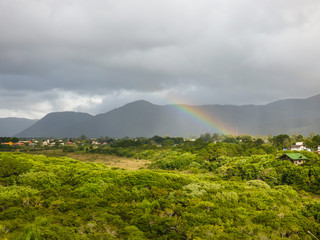 Rainbow over the Atlantic Forest in Florianopolis, Brazil