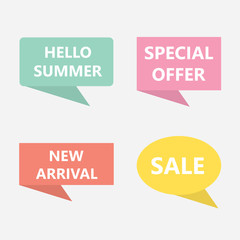 speech bubble icons with text- vector illustration